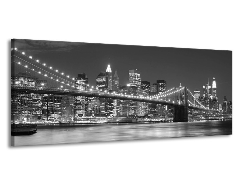 Glas schilderij Brug | Grijs, Zwart, Wit | 145x58cm 1Luik