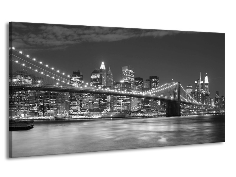 Canvas schilderij Brug | Grijs, Zwart, Wit | 170x90cm 1Luik