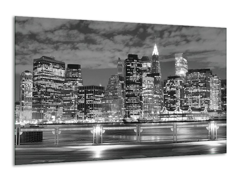 Canvas schilderij New York | Grijs, Zwart, Wit | 120x70cm 1Luik