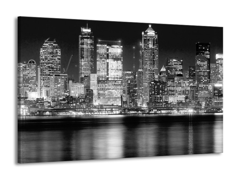 Canvas schilderij New York | Grijs, Zwart, Wit | 140x90cm 1Luik