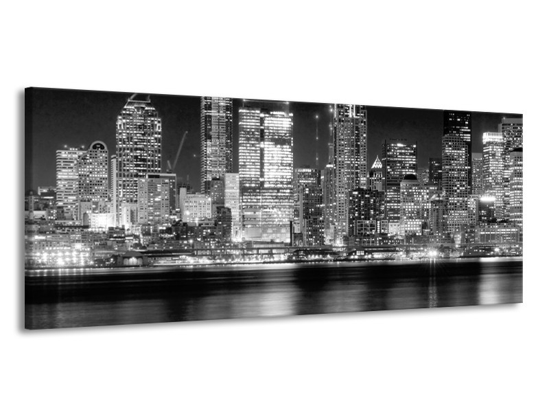 Canvas schilderij New York | Grijs, Zwart, Wit | 145x58cm 1Luik