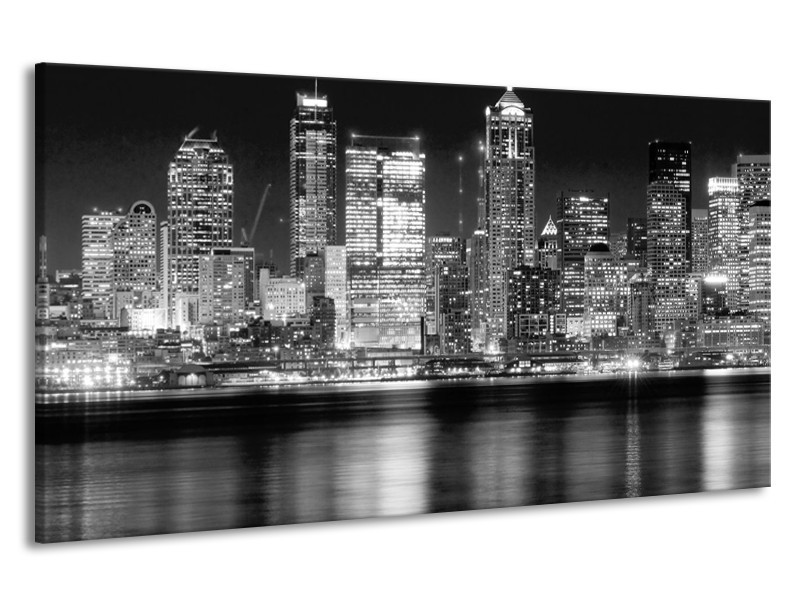 Canvas schilderij New York | Grijs, Zwart, Wit | 190x100cm 1Luik