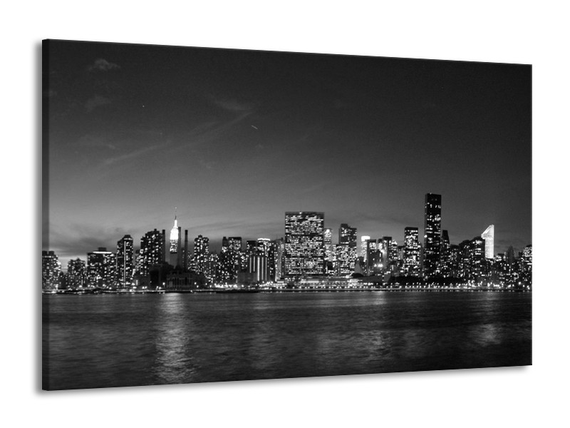Canvas schilderij Stad | Grijs, Zwart, Wit | 140x90cm 1Luik