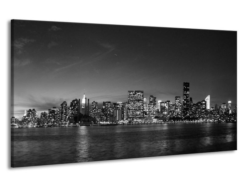 Canvas schilderij Stad | Grijs, Zwart, Wit | 190x100cm 1Luik