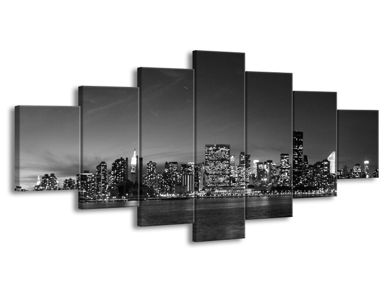 Glas schilderij Stad | Grijs, Zwart, Wit | 210x100cm 7Luik