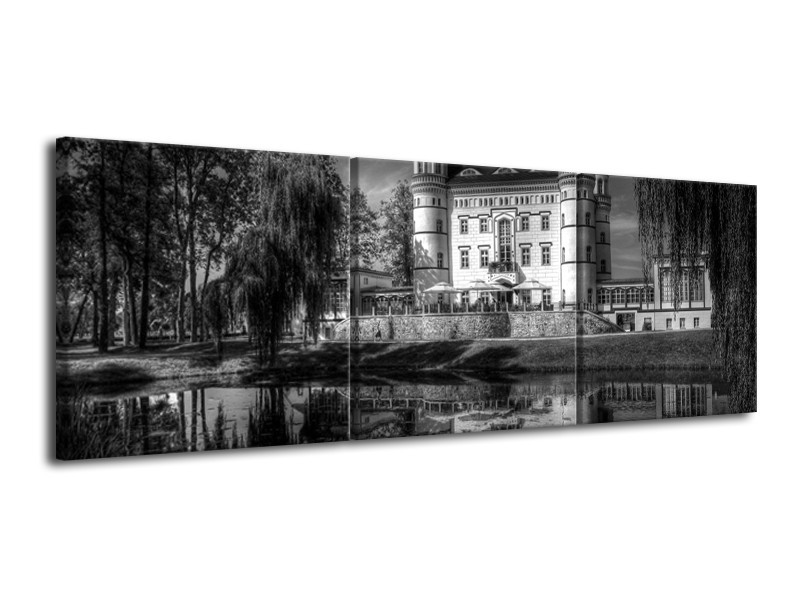 Glas schilderij Natuur | Grijs, Zwart, Wit | 120x40cm 3Luik