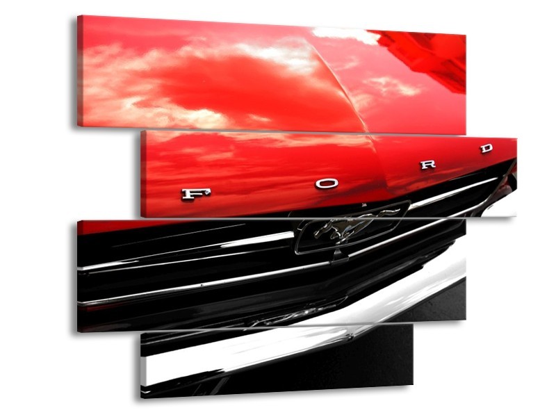Glas schilderij Ford | Rood, Zwart | 115x85cm 4Luik