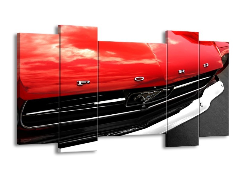 Glas schilderij Ford | Rood, Zwart | 120x65cm 5Luik