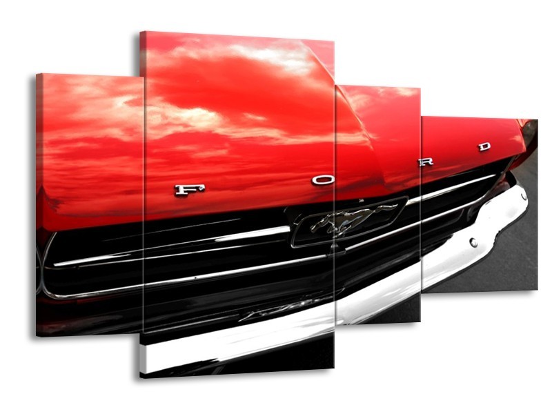 Glas schilderij Ford | Rood, Zwart | 120x75cm 4Luik