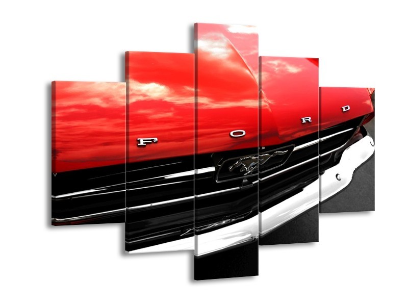 Glas schilderij Ford | Rood, Zwart | 150x105cm 5Luik