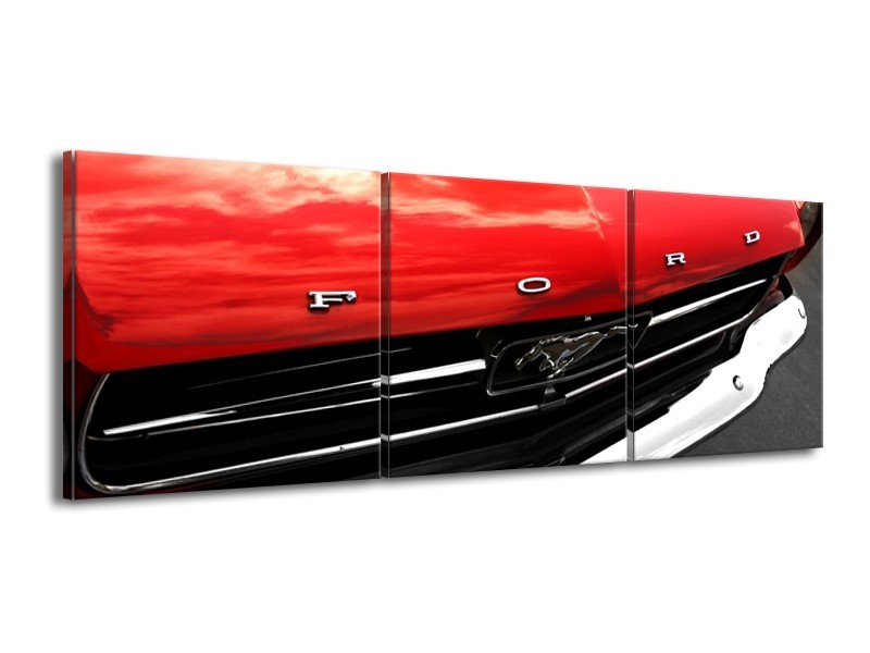 Glas schilderij Ford | Rood, Zwart | 150x50cm 3Luik