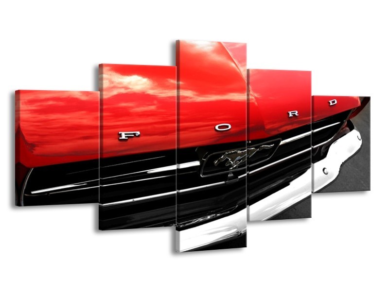 Glas schilderij Ford | Rood, Zwart | 150x80cm 5Luik