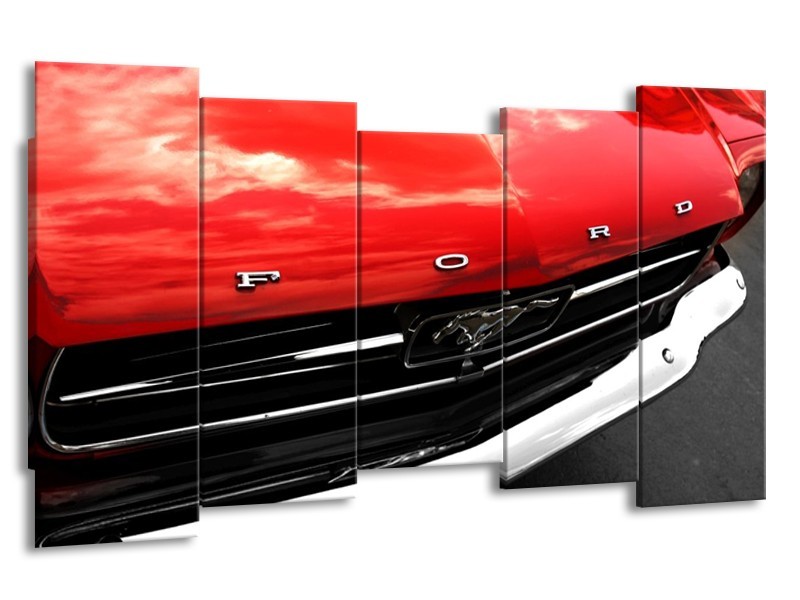 Glas schilderij Ford | Rood, Zwart | 150x80cm 5Luik