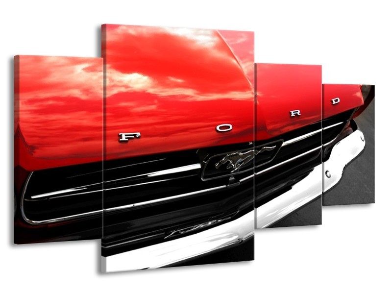 Glas schilderij Ford | Rood, Zwart | 160x90cm 4Luik