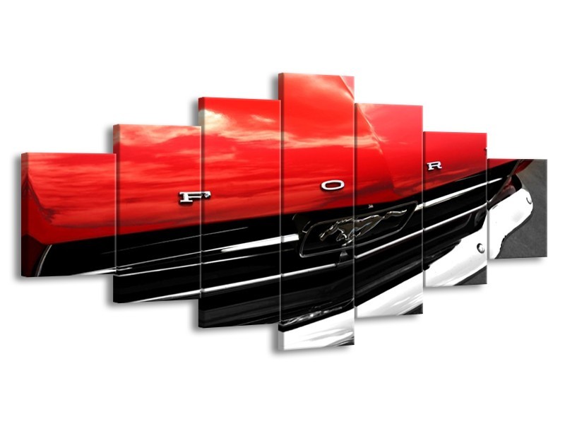 Glas schilderij Ford | Rood, Zwart | 210x100cm 7Luik