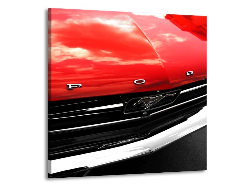 Glas schilderij Ford | Rood, Zwart | 50x50cm 1Luik