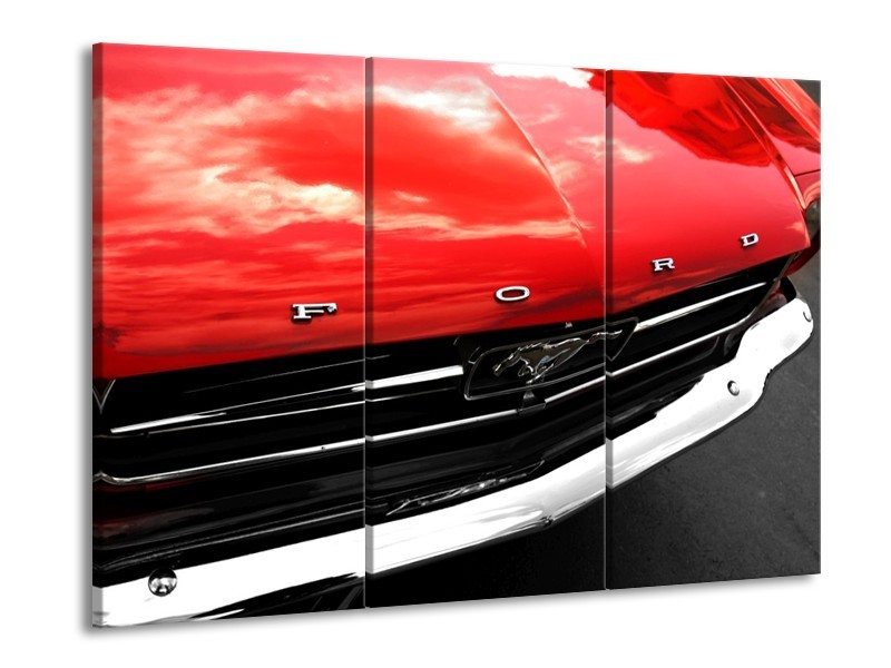 Glas schilderij Ford | Rood, Zwart | 90x60cm 3Luik