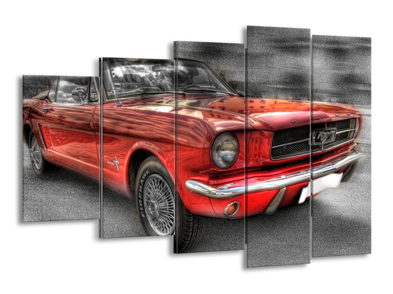 Glas schilderij Mustang | Rood, Zwart | 150x100cm 5Luik