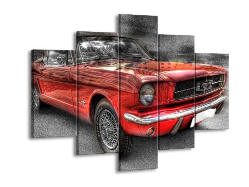 Glas schilderij Mustang | Rood, Zwart | 150x105cm 5Luik
