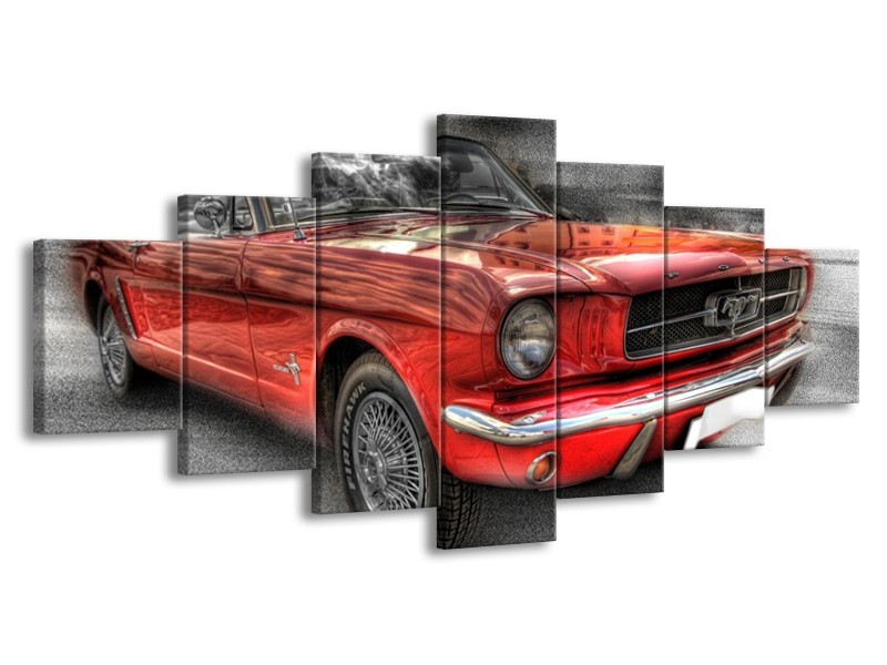 Glas schilderij Mustang | Rood, Zwart | 210x100cm 7Luik