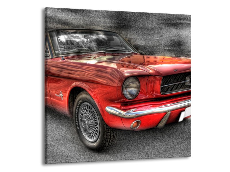 Glas schilderij Mustang | Rood, Zwart | 50x50cm 1Luik