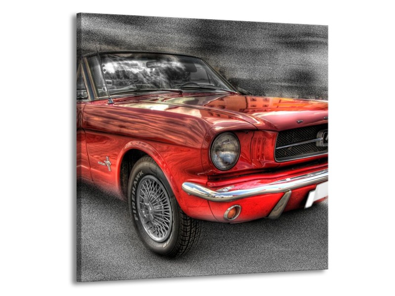 Glas schilderij Mustang | Rood, Zwart | 70x70cm 1Luik