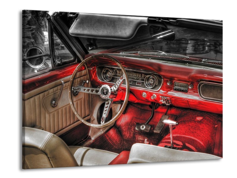 Glas schilderij Mustang | Rood, Zwart | 100x70cm 1Luik
