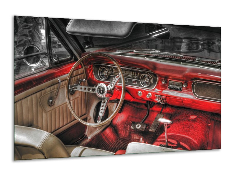 Glas schilderij Mustang | Rood, Zwart | 120x70cm 1Luik