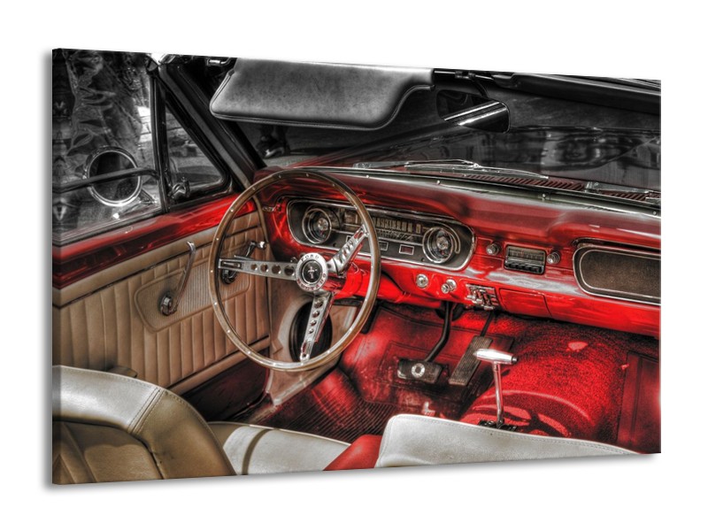 Glas schilderij Mustang | Rood, Zwart | 140x90cm 1Luik