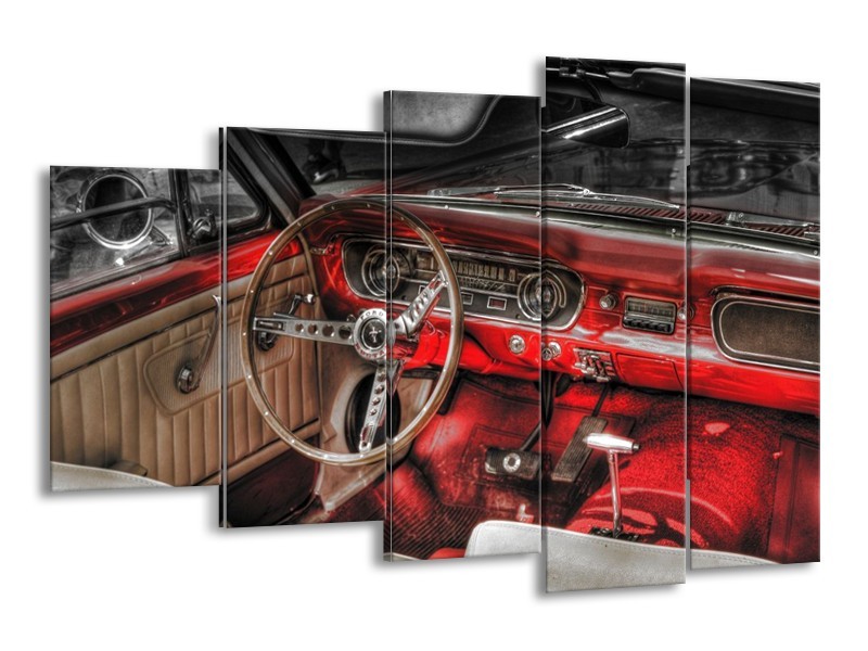 Glas schilderij Mustang | Rood, Zwart | 150x100cm 5Luik