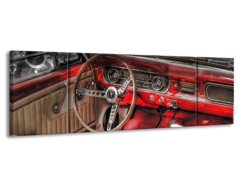 Glas schilderij Mustang | Rood, Zwart | 170x50cm 3Luik