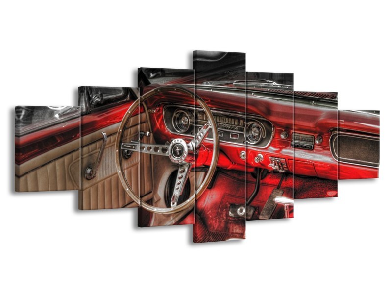 Glas schilderij Mustang | Rood, Zwart | 210x100cm 7Luik