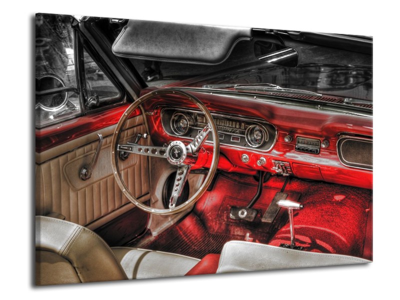 Glas schilderij Mustang | Rood, Zwart | 70x50cm 1Luik