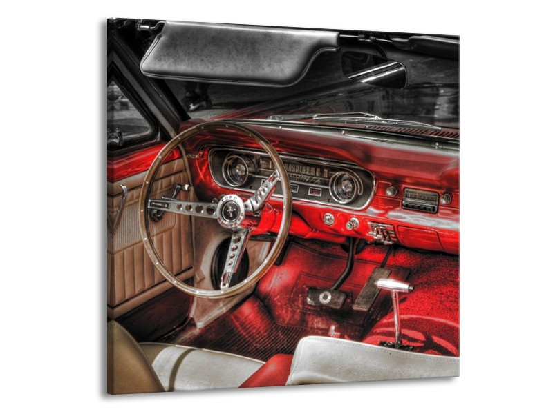 Glas schilderij Mustang | Rood, Zwart | 70x70cm 1Luik
