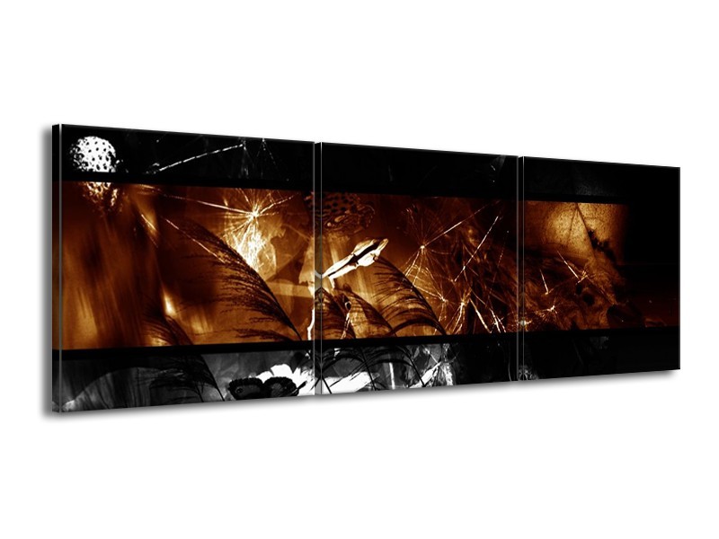 Canvas schilderij Natuur | Sepia, Bruin | 150x50cm 3Luik