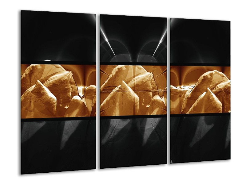 Canvas schilderij Tulpen | Sepia, Bruin | 120x80cm 3Luik