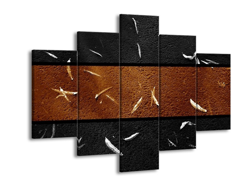 Glas schilderij Vis | Sepia, Bruin | 150x105cm 5Luik