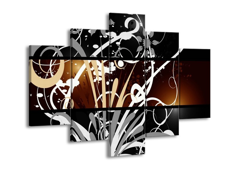 Glas schilderij Abstract | Sepia, Bruin | 150x105cm 5Luik