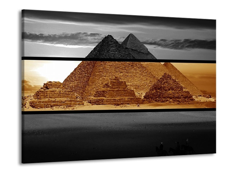 Canvas schilderij Piramide | Sepia, Bruin | 100x70cm 1Luik