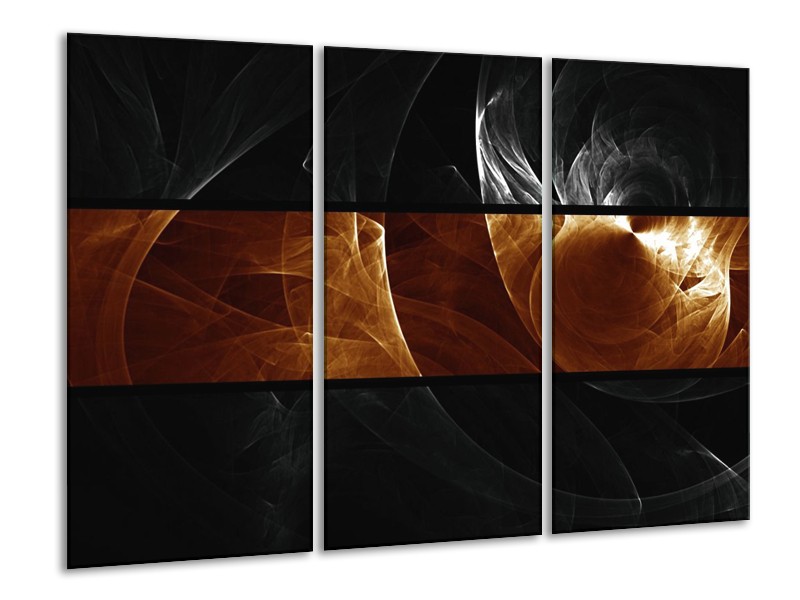 Canvas schilderij Abstract | Sepia, Bruin | 120x80cm 3Luik