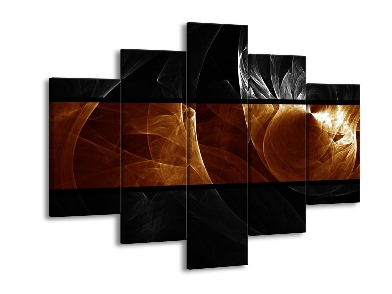 Glas schilderij Abstract | Sepia, Bruin | 150x105cm 5Luik