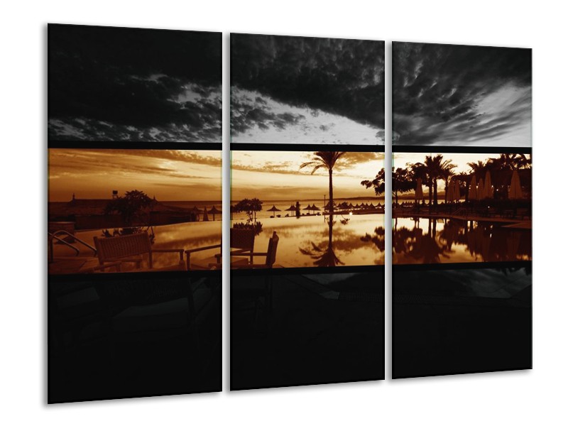 Canvas schilderij Natuur | Sepia, Bruin | 120x80cm 3Luik