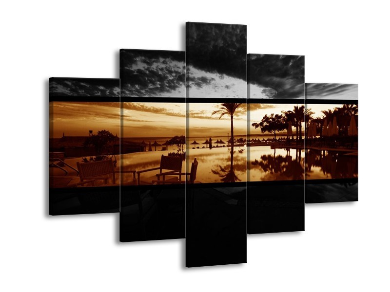 Glas schilderij Natuur | Sepia, Bruin | 150x105cm 5Luik