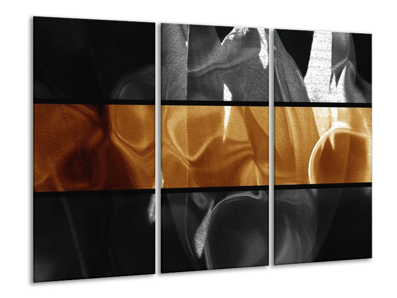Canvas schilderij Abstract | Sepia, Bruin | 120x80cm 3Luik