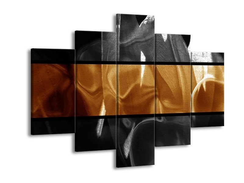 Glas schilderij Abstract | Sepia, Bruin | 150x105cm 5Luik
