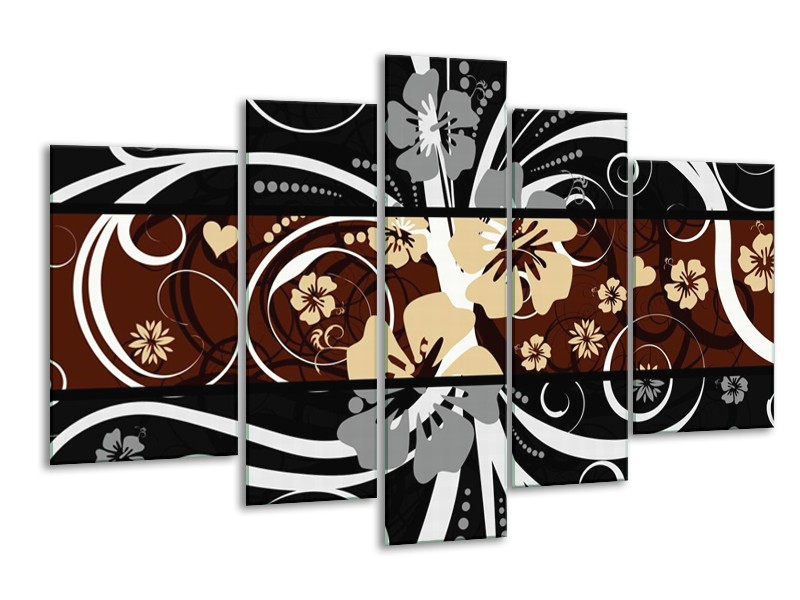 Canvas schilderij Abstract | Sepia, Bruin | 170x100cm 5Luik