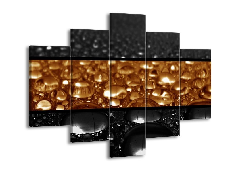 Glas schilderij Druppels | Sepia, Bruin | 150x105cm 5Luik