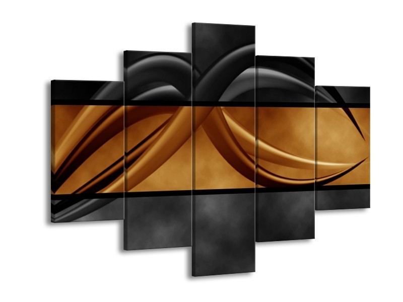 Glas schilderij Abstract | Sepia, Bruin | 150x105cm 5Luik