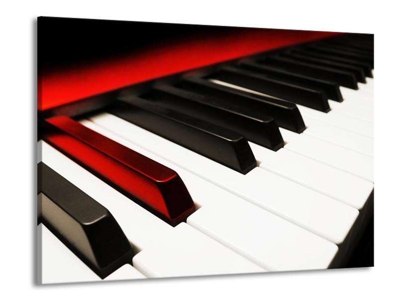 Glas schilderij Piano | Zwart, Wit, Rood | 100x70cm 1Luik