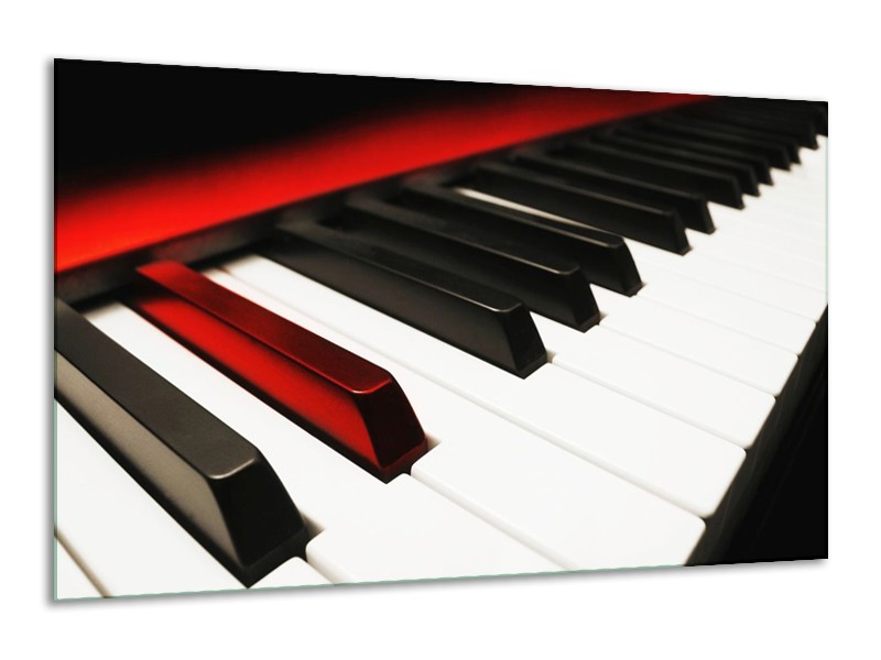 Glas schilderij Piano | Zwart, Wit, Rood | 120x70cm 1Luik